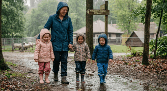 Afbeelding - Boswandeling in de regen