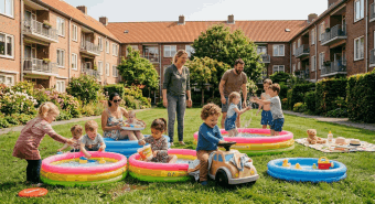 Afbeelding - Buiten zwemmen met de kinderen